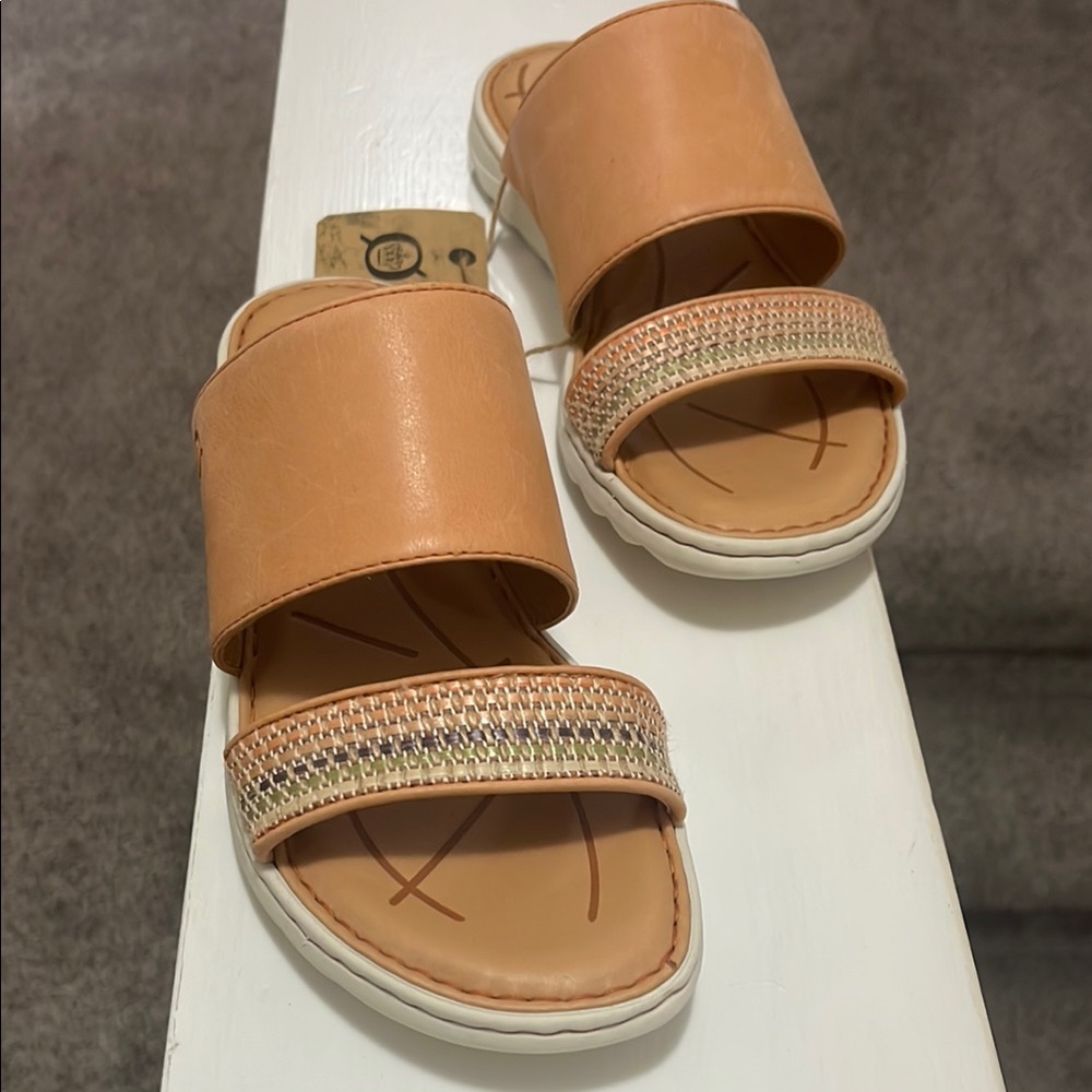 Tan Slide Sandals